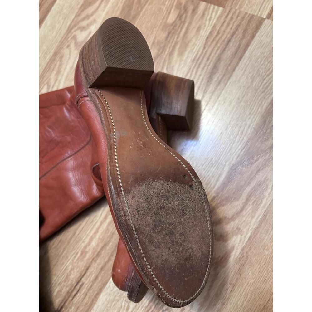 Frye Women's Tall Leather Boots in Cognac Brown - Picture 8 of 13